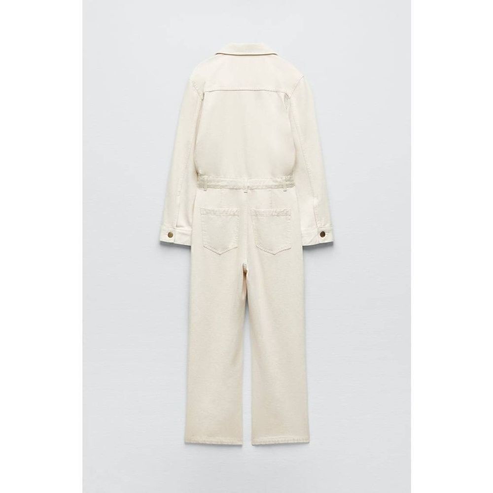 NEW IN !!!! GOLD BUTTON DENIM JUMPSUIT ZARA - Picture 8 of 10